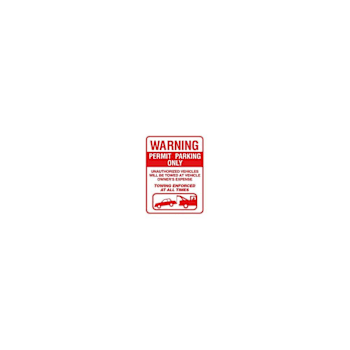 Hy-Ko Warning Permit Parking Sign 18x24" Reflective Aluminum