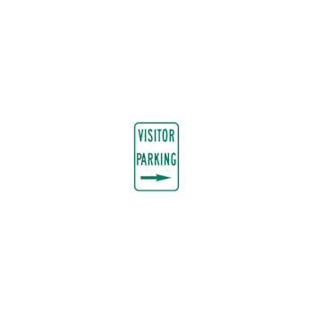 Hy-Ko Visitor Parking Right Arrow Sign 12x18" Reflective Aluminum