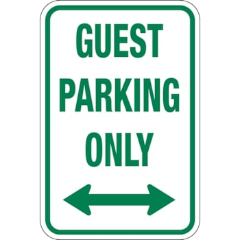 Hy-Ko Guest Parking With Arrows Sign 12x18" Non-Reflective Aluminum