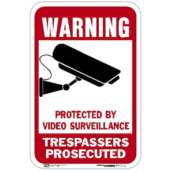 Hy-Ko Warning Trespassers Prosecuted Sign 12x18" Reflective Aluminum
