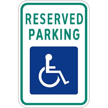 Image for Hy-Ko Reserved Disabled Parking Sign 12x18" Reflective Aluminum from HD Supply