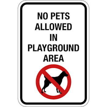 Hy-Ko No Pets Allowed Sign 12x18" Non-Reflective Aluminum