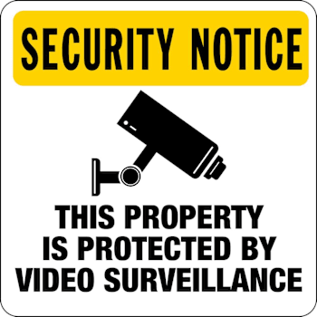 Hy-Ko Security Notice Surveillance In Use Sign 18x18" Non-Reflective Aluminum