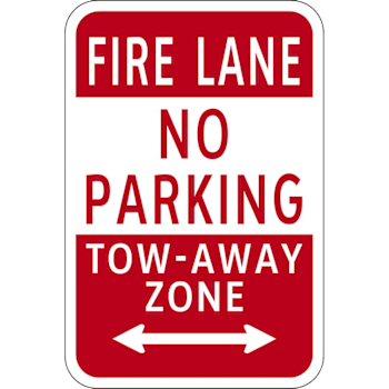 Hy-Ko Fire Lane No Parking Sign 12x18" Non-Reflective Aluminum