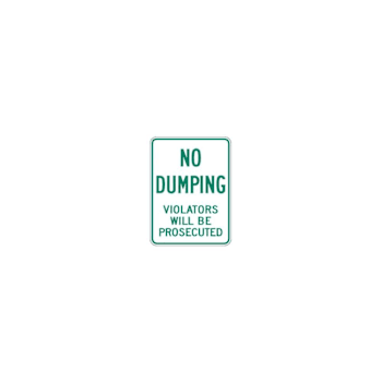 Hy-Ko No Dumping Violators Will Be Prosecuted Sign 18x24" Non-Reflective