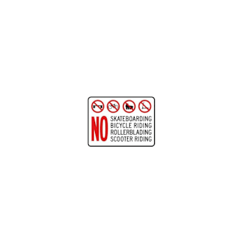 Hy-Ko No Skateboarding With Symbol Sign 24x18" Non-Reflective Aluminum