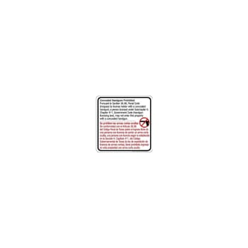 Hy-Ko Texas Concealed Carry Sign 24x24" Reflective Aluminum