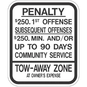 Hy-Ko Sign Reflective 10x12 Nj Penalty Sign