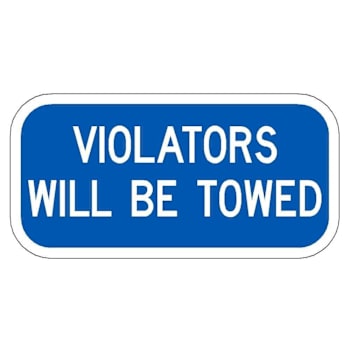 Image for Hy-Ko Sign Reflective 12x6 Handicap Parking Violators Towed Sign from HD Supply