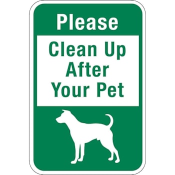 Hy-Ko Sign Aluminum 12x18 Clean Up After Dog