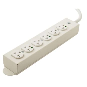 Hubbell Wiring 20a 6 Outlet Tamper-Resistant Surge Strip, 15' Cord, White