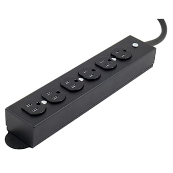 Hubbell Wiring 15a 6 Outlet Tamper-Resistant Surge Strip, 15' Cord, Black