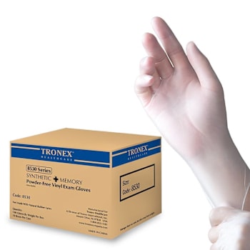 Tronex Vinyl Powder Free Examination Gloves Size Medium Case Of 1000