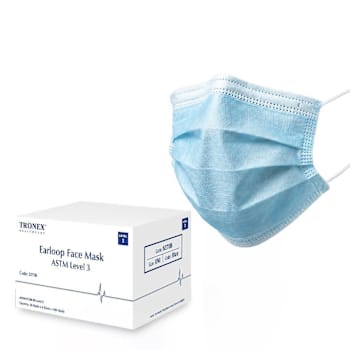 Tronex Face Mask Astm Level 3 With Earloops Unisize Case Of 300