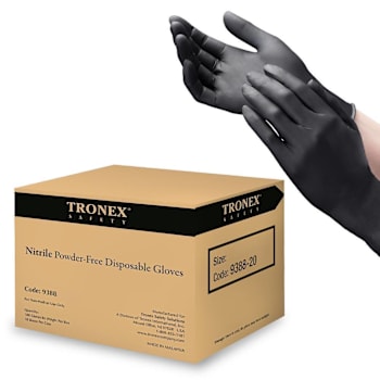 Tronex Nitrile Powder Free Disposable Gloves Black Size Medium Case Of 1000
