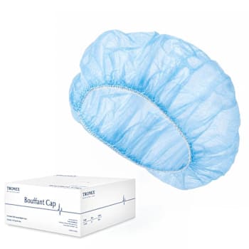 Tronex Extra Strength Multilayered Bouffant Caps Fluid-Resistant 24" Case Of 500