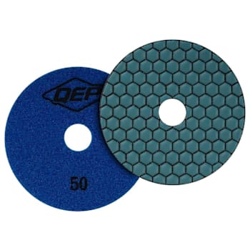 QEP Xtreme 4" Dry Polishing Pad For Grinders, 50 Grit
