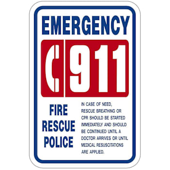 Hy-Ko 911 Emergency Information Reflective Sign