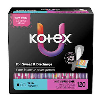 U By Kotex Daily Wrapped Liners Light Absorbency Thin 120-Ct Case Of 5