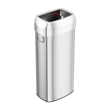 HLS Commercial 30-Gal/114 Liter Stainless Oval Open Top Commercial Trash Can