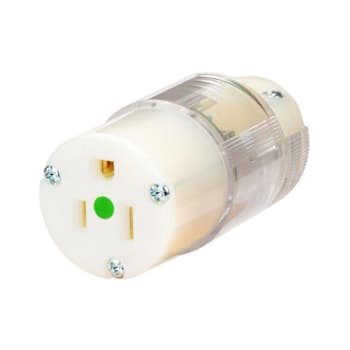 Hubbell Wiring Edgeconnect 15 Amp Hospital Grade Straight Blade Connector, Clear