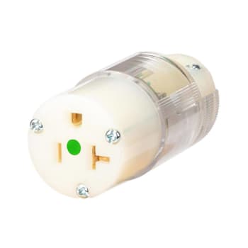 Hubbell Wiring Edgeconnect 20 Amp Hospital Grade Straight Blade Connector, Clear