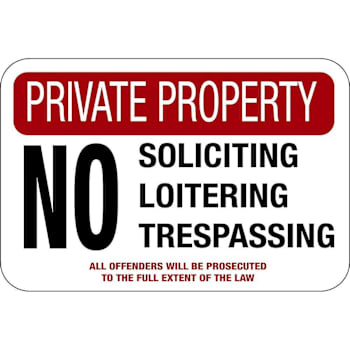 Hy-Ko Brands 18x12 Private Property No Reflective Sign