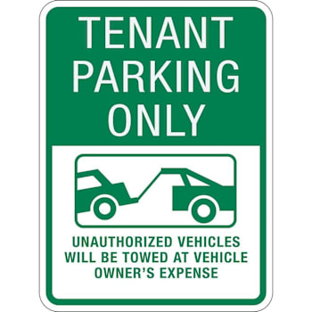 Hy-Ko Brands 18x24 Tenant Parking Only Reflective Sign