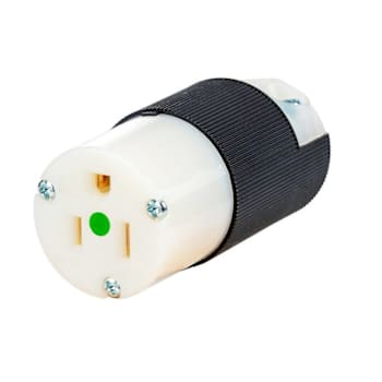 Hubbell Wiring EdgeConnect 15A Hospital Straight Blade Connector, Black/White