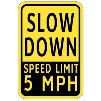 Hy-Ko 12X18 Slow Down To 5 Mph Reflective Sign
