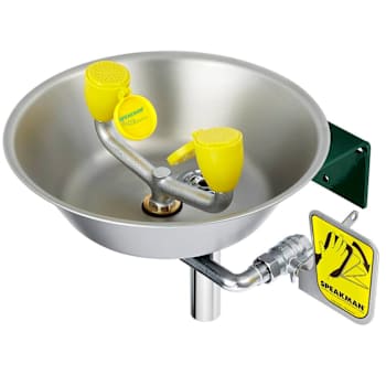 Speakman Traditional Se-490 Eye/Face Wash Stainless Bowl Wall Mount System