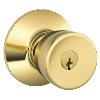 Image for Schlage® F Series Knob Set 605, Non-Handed, Bright Brass Finish from HD Supply