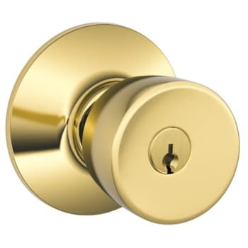 Image for Schlage® F Series Knob Set 605, Non-Handed, Bright Brass Finish from HD Supply