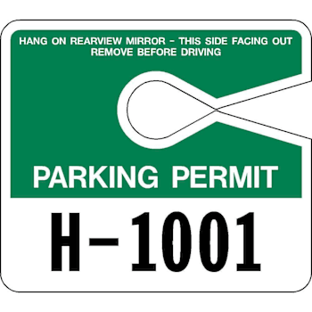 Hy-Ko Brands 4 x 3.5" HangTag Green Permit Numbered Package of 100