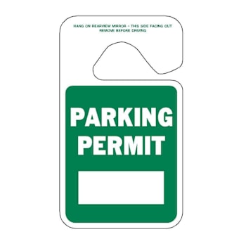 Hy-Ko Brands 4.75 x 2.75" HangTag Green Permit Blank Package of 100