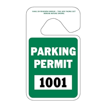 Hy-Ko Brands 4.75 x 2.75" HangTag Green Permit Numbered Package of 100