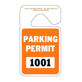 Hy-Ko Brands 4.75 x 2.75" HangTag Orange Permit Numbered Package of 100