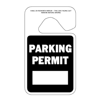 Hy-Ko Brands 4.75 x 2.75" HangTag Black Permit Blank Package of 100