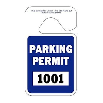 Hy-Ko Brands 4.75 x 2.75" HangTag Blue Permit Numbered Package of 100