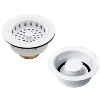 WESTBRASS Kitchen Strainer & Garbage Disposal Flange/Stopper Powder Coated White