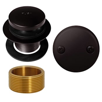 WESTBRASS Universal Tip-Toe Bathtub Drain w/2-Hole Faceplate Oil Rubbed Bronze
