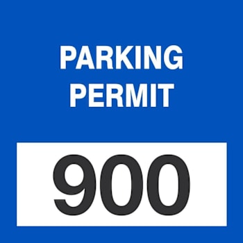 ACCUFORM 3x3 Cling Label Parking Permit Blue 900-999 Package of 100