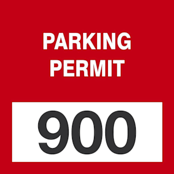 ACCUFORM 3x3 Cling Label Parking Permit Red 900-999 Package of 100