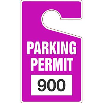 ACCUFORM 5x3 Vertical Parking Permit Purple 900-999 Package of 100