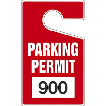ACCUFORM 5x3 Vertical Parking Permit Red 900-999 Package of 100