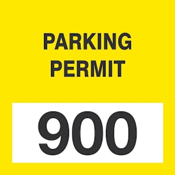 ACCUFORM 3x3 Cling Label Parking Permit Yellow 900-999 Package of 100