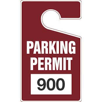 ACCUFORM 5x3 Vertical Parking Permit Maroon 900-999 Package of 100