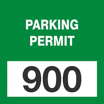 ACCUFORM 3x3 Cling Label Parking Permit Green 900-999 Package of 100