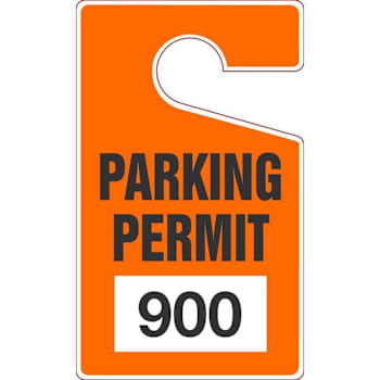 ACCUFORM 5x3 Vertical Parking Permit Orange 900-999 Package of 100