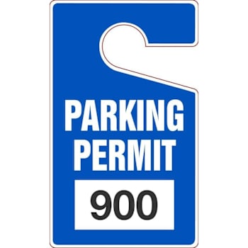 ACCUFORM 5x3 Vertical Parking Permit Blue 900-999 Package of 100